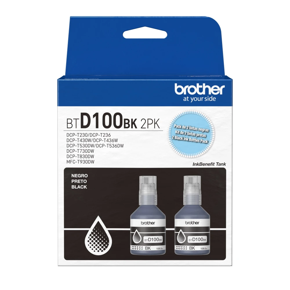 TINTA BROTHER BTD1002PK NEGRO 2X108ML  15000COPIAS