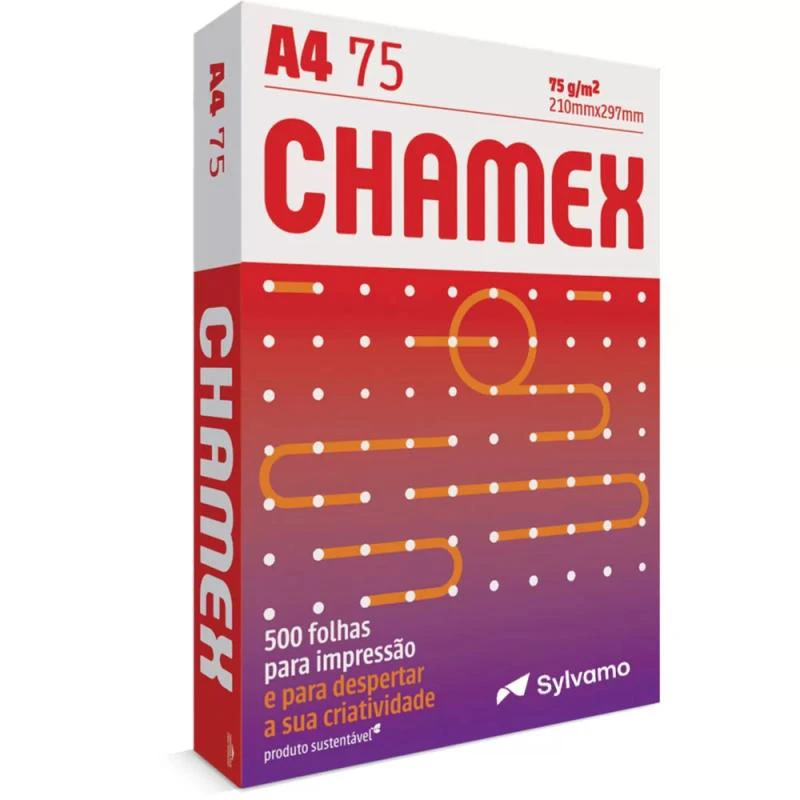 Papel A4 CHAMEX 75g/m2 210X297mm Pacote com 500 Folhas Brancas