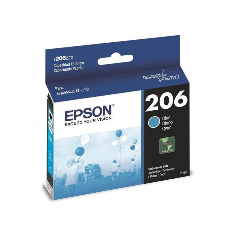 TINTA EPSON 206 T206220 CYAN  XP-2101