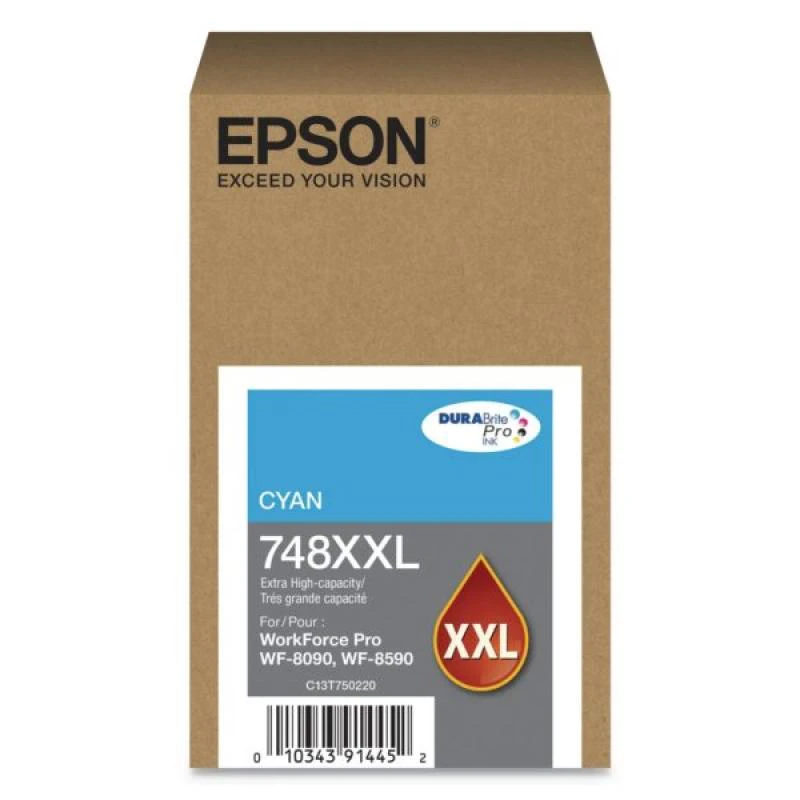 TINTA EPSON 748XXL 220-A CIAN 69ML C13T75022A T748XXL220-A WF-6090 / WF-6590