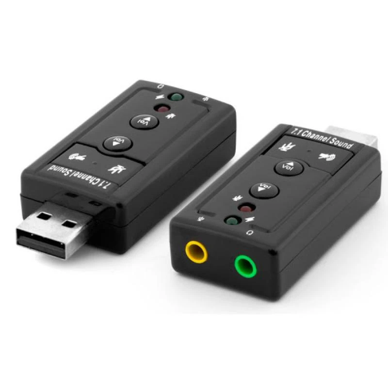 ADAPTADOR USB DE AUDIO VIRTUAL 7.1 3D SPEAKER/MICROFONO CON CONTROL DE VOLUMEN