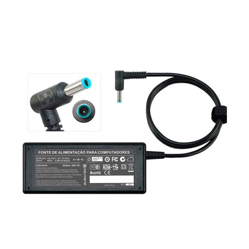 Carregador Fonte Notebook HP 65w Azul