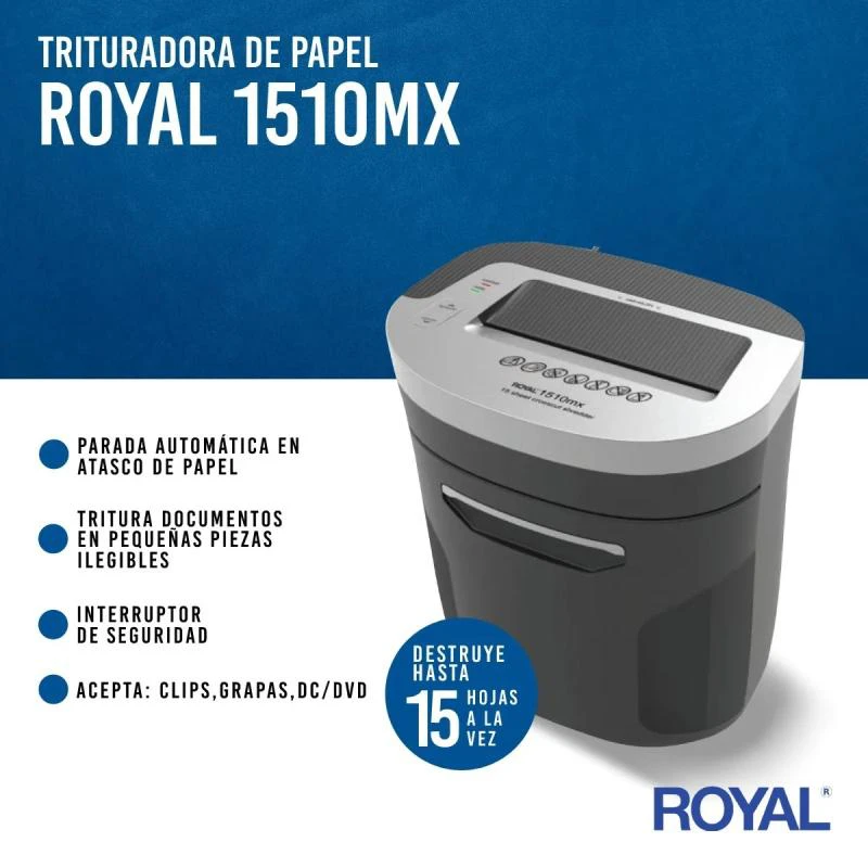 Triturador de Papel Royal 1510MX 16folas/cartao/CD/ 220V  