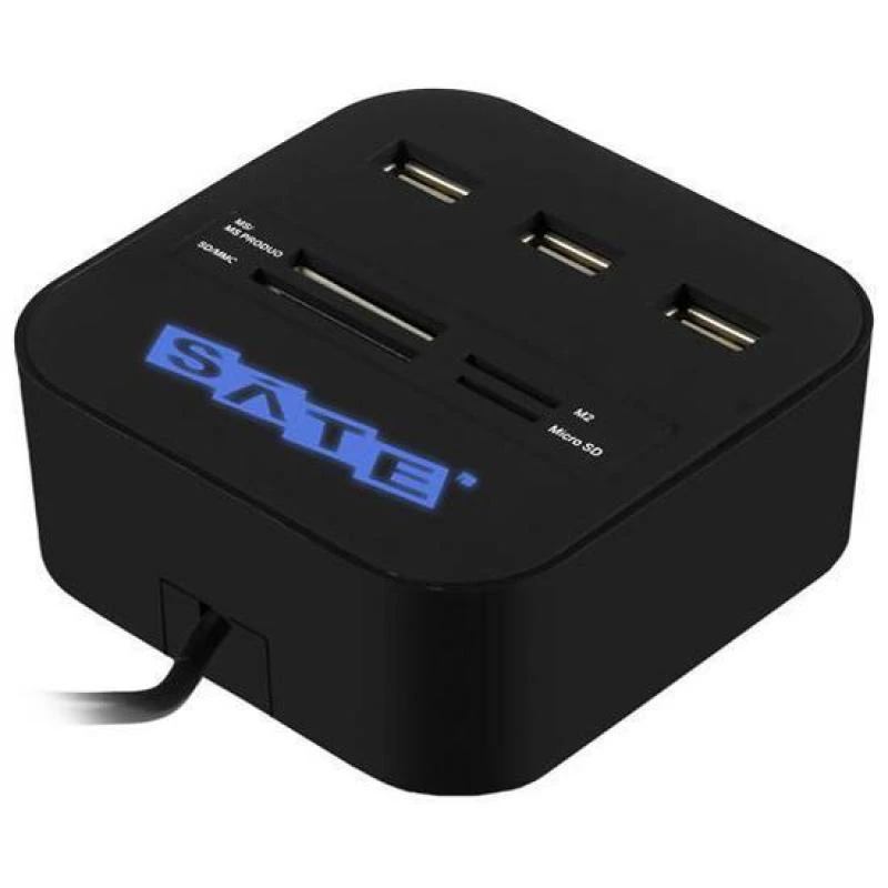 Hub USB Satellite A-HUB07 - 3 Portas USB / Leitor de Cartão de Memória