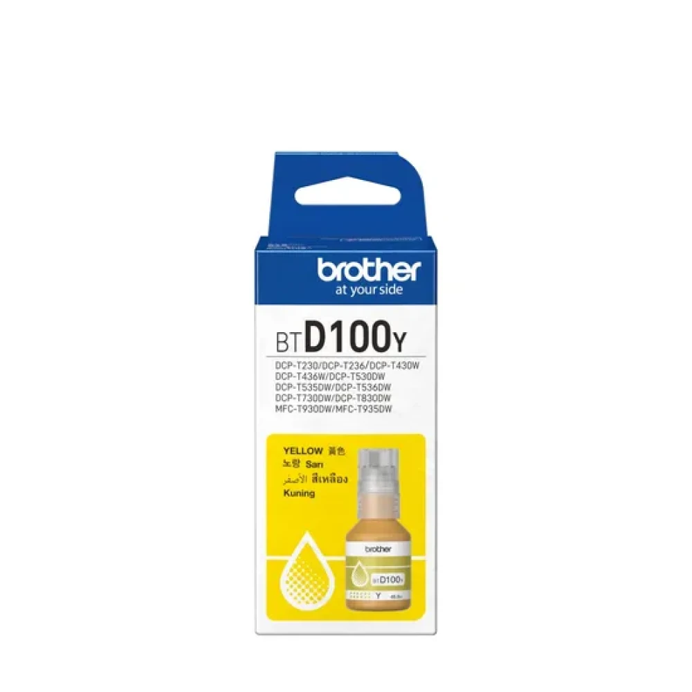Tinta Brother BT-D100Y Yellow T230/ T430W/ T530DW/ T730DW/ T830DW 48.8ML 5000 COPIAS