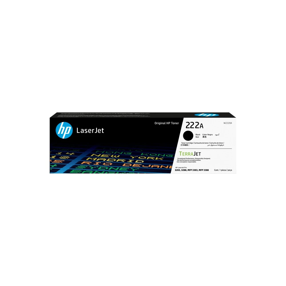 TONER HP 222A W2220A NEGRO  3203dn / 3201dw / 3204 / 3288 / MFP 3303fdw / MFP 3388sdw