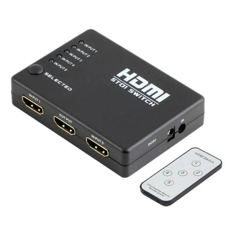 HUB HDMI SWITCH 5 PORTAS FULL HD COM CONTROLE