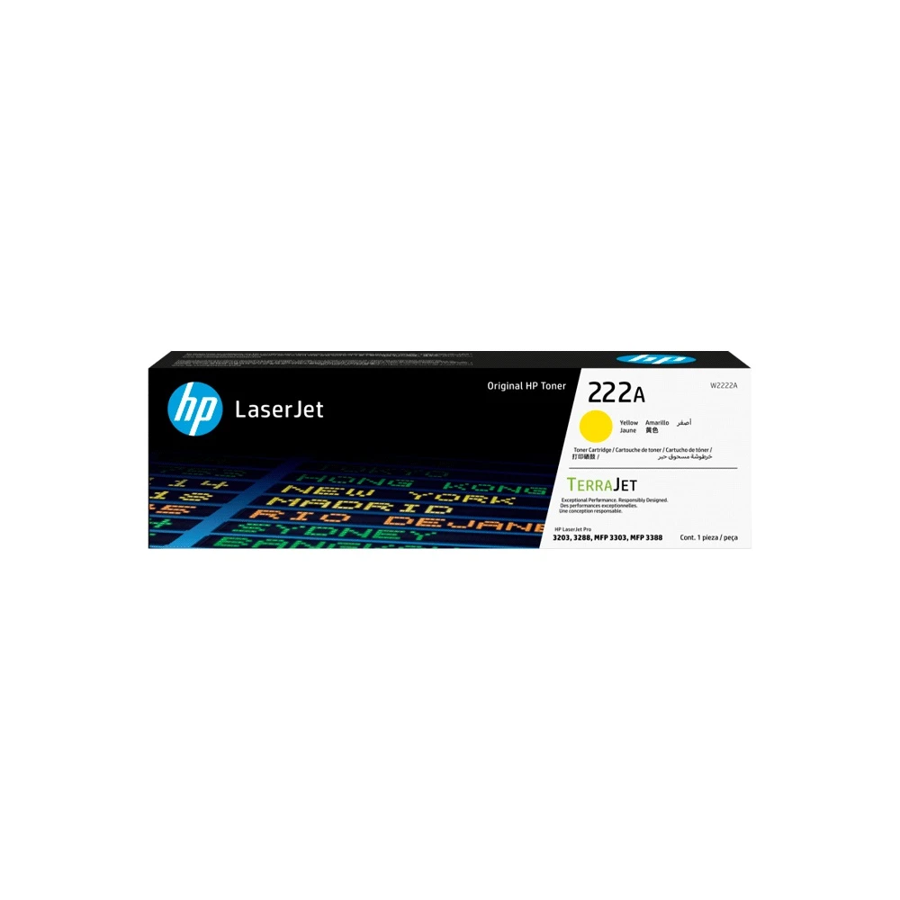 TONER HP 222A W2222A AMARELO 3203dn / 3201dw / 3204 / 3288 / MFP 3303fdw / MFP 3388sdw