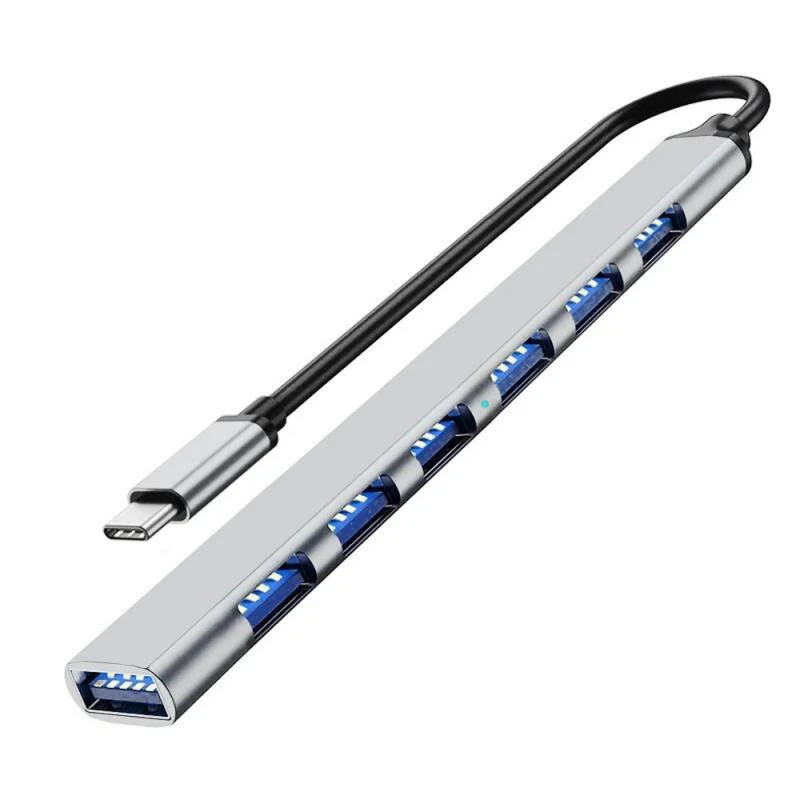 HUB USB type-C a USB 3.0 7Portas em aluminio 
