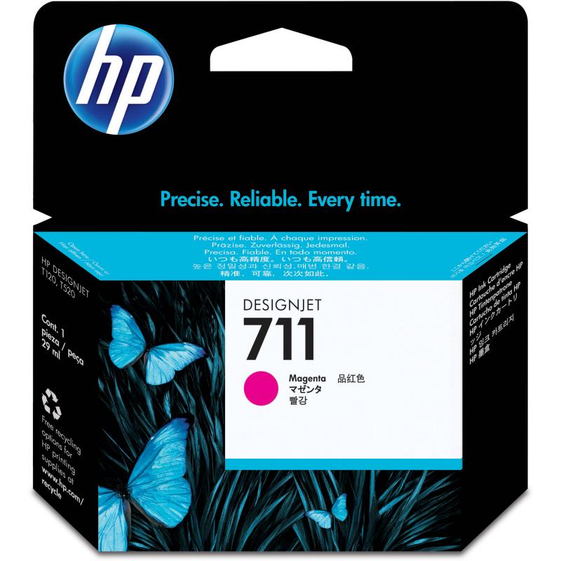 TINTA HP 711  CZ131A  MAGENTA 29ML   ( Impressora HP Designjet T120 / T520 )