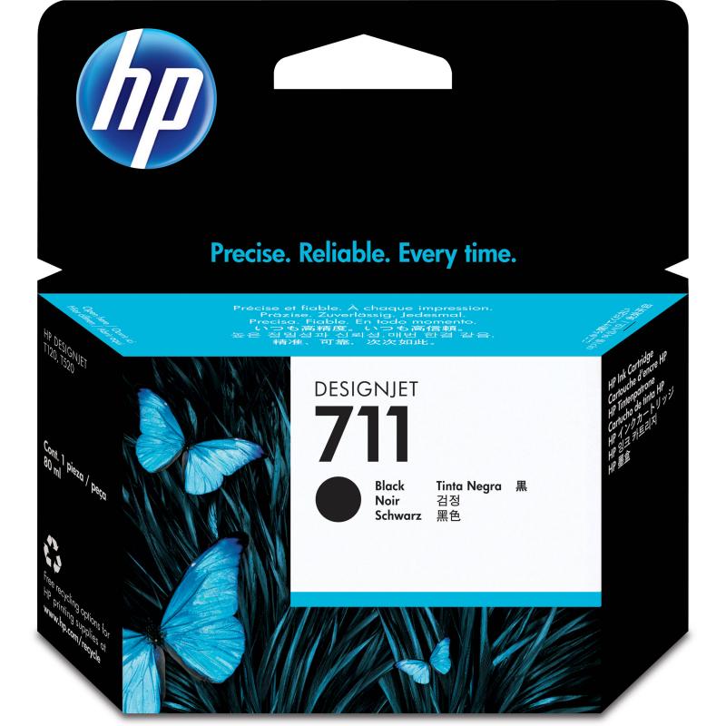 TINTA HP 711  CZ129A  NEGRO 38ML  ( Impressora HP Designjet T120 / T520 )