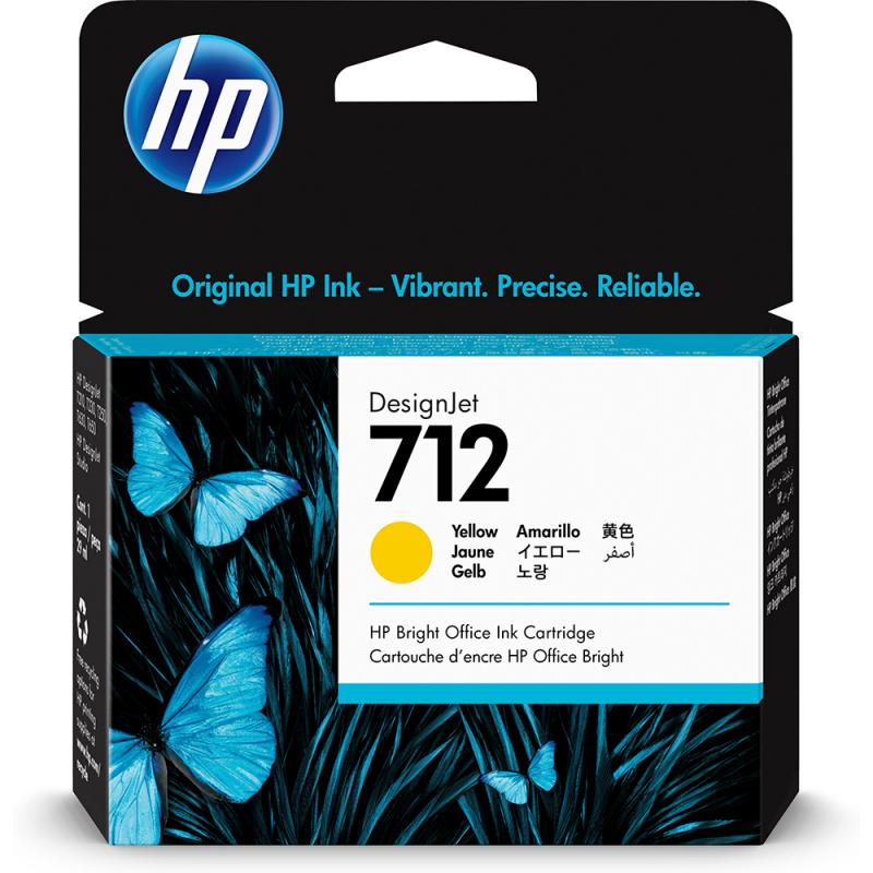 TINTA HP 712 3ED69A YELLOW 29ML  ( for Impressora HP Designjet T210 / T230 / T250 / T630 / T650 )