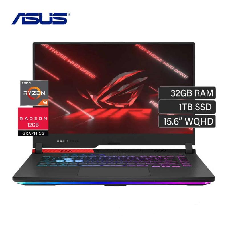 Notebook Gamer Asus Rog Strix G513QY-SG15.R96800 AMD Ryzen 9-5980HX 4.8GHz / Tela WQHD 15.6" / 16GB de Ram / 512GB SSD / RX6800M 12GB