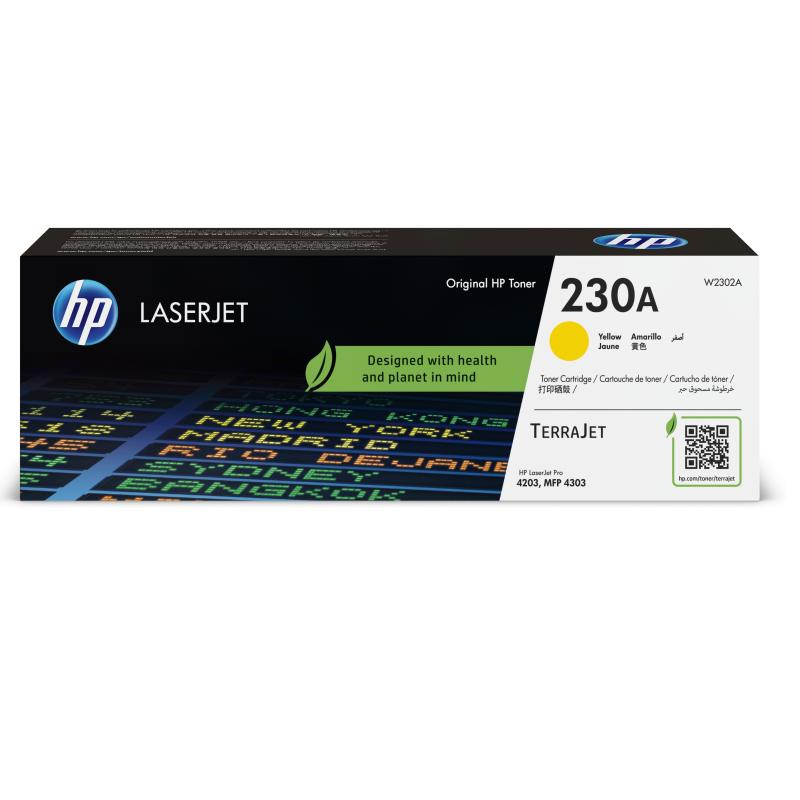 Toner HP 230A W2302A Yellow ( Impresora HP laserJet 4203DW / MFP 4303FDW )