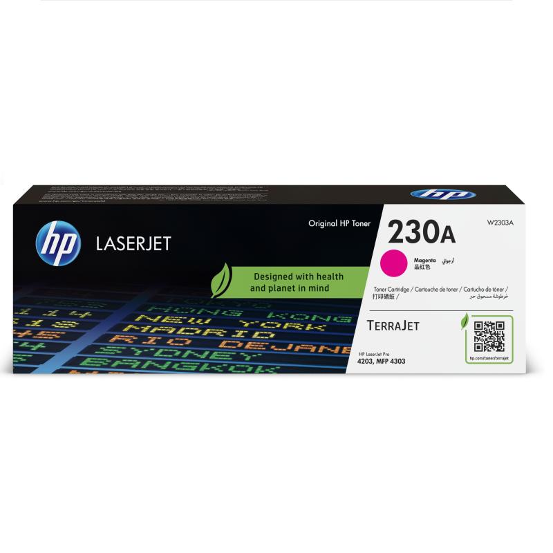 Toner HP 230A W2303A Magenta ( Impresora HP laserJet 4203DW / MFP 4303FDW )