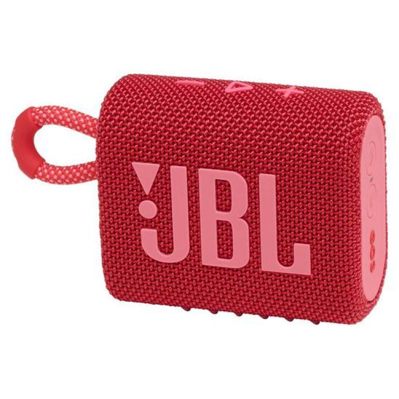 Caixa de Som JBL Go 3 VERMELHO / BT 5.1 / Batería: 5 horas / Resistente al agua y polvo IP67